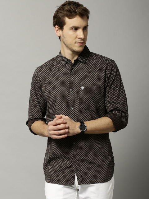 

French Connection Men Brown Printed Slim Fit Casual Shirt