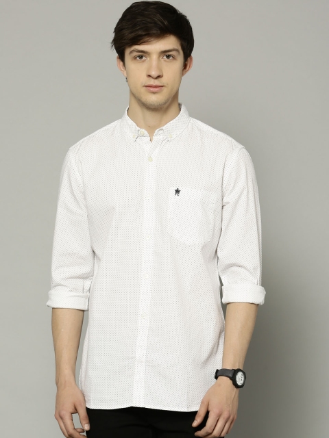 

French Connection Men White Printed Slim Fit Casual Shirt