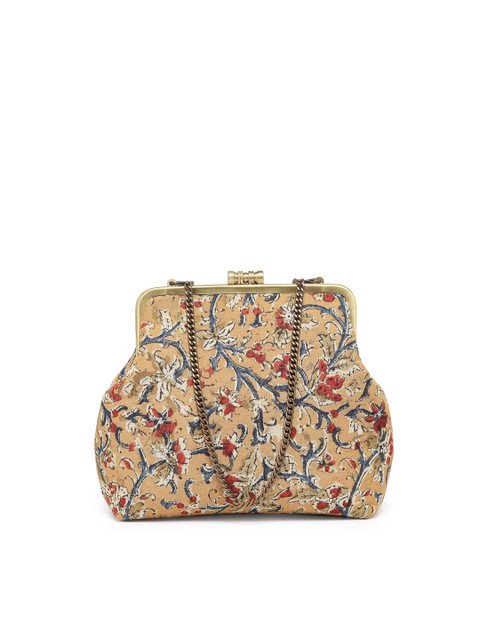 

PRACCESSORII Yellow & Grey Printed Purse Clutch