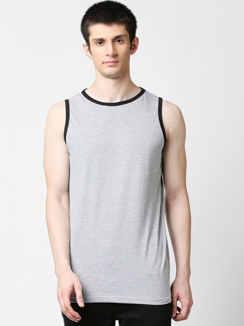 

Bewakoof Men Grey Melange Solid Innerwear Vest