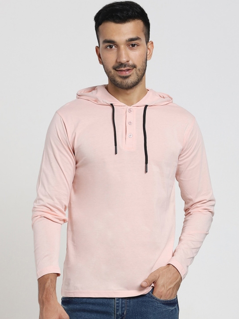 

Bewakoof Men Pink Hooded Sweatshirt