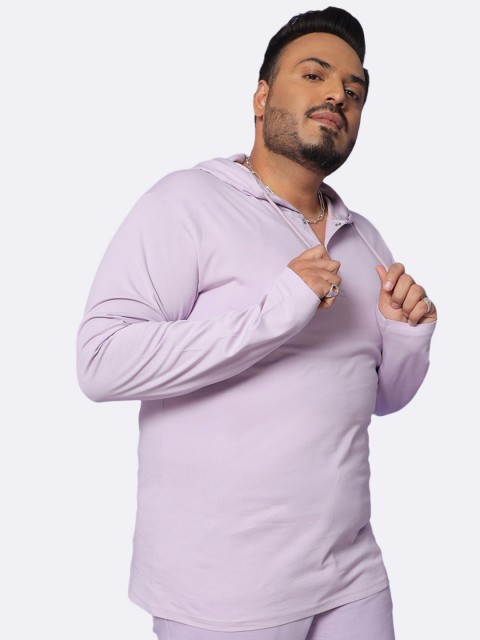 

Bewakoof Men Purple Hooded Sweatshirt