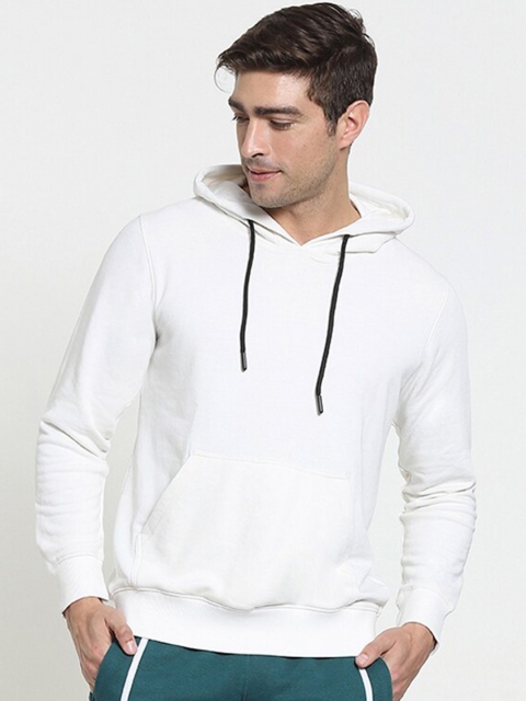 

Bewakoof Men White Hooded Sweatshirt