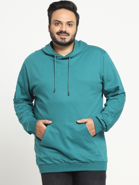 

Bewakoof Plus Men Green Hooded Sweatshirt