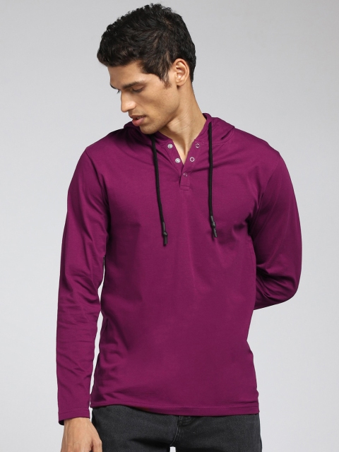 

Bewakoof Men Purple Hooded Sweatshirt