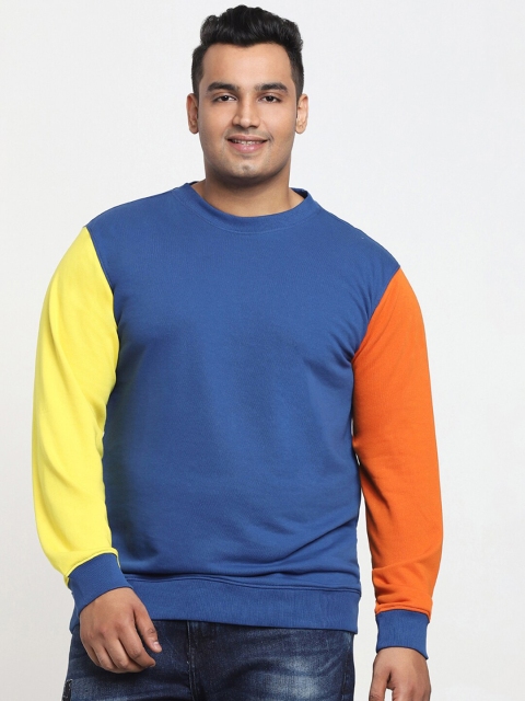 

Bewakoof Men Blue Colourblocked Sweatshirt