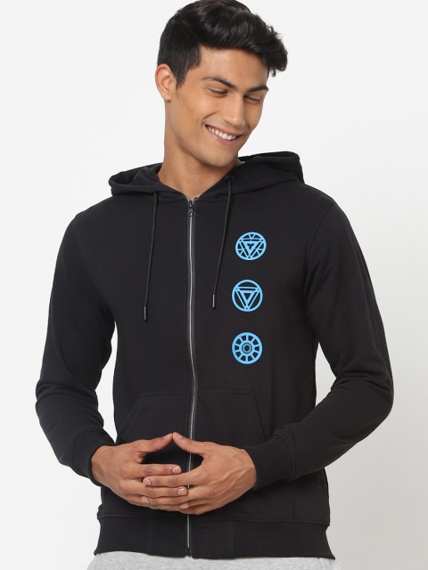 

Bewakoof Men Black Iron Man Printed Hooded Sweatshirt