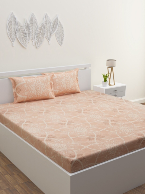 

HAPPY HUES Taupe 180 TC King Bedsheet with 2 Pillow Covers