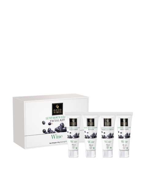 

Good Vibes Lustrous Glow Facial Kit - Wine 40 g, White