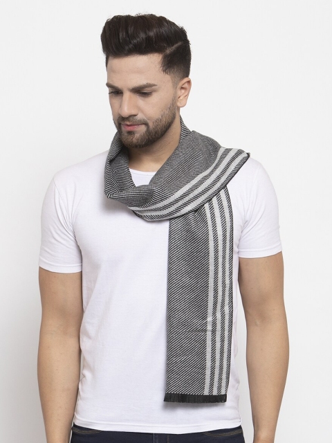 

MAXENCE Men Black & Grey Geometric Muffler