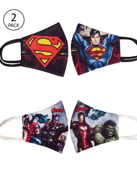

YK Kids Pack of 2 Cartoon Printed Mask, Red