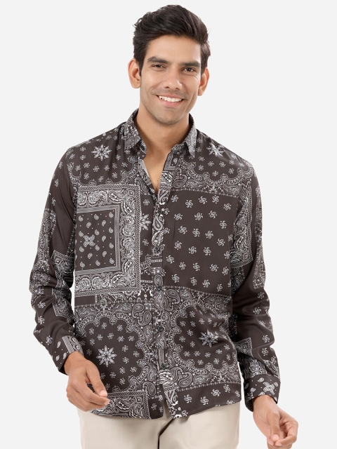 

Tistabene Men Black Comfort Paisley Printed Casual Shirt