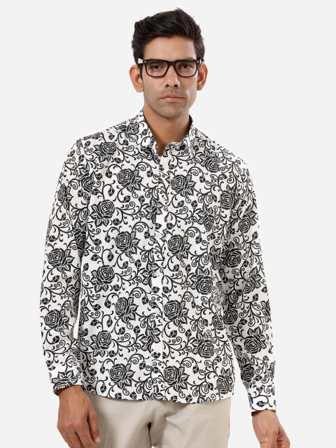 

Tistabene Men Black Comfort Floral Printed Party Shirt