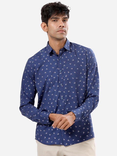 

Tistabene Men Blue Comfort Floral Printed Party Shirt