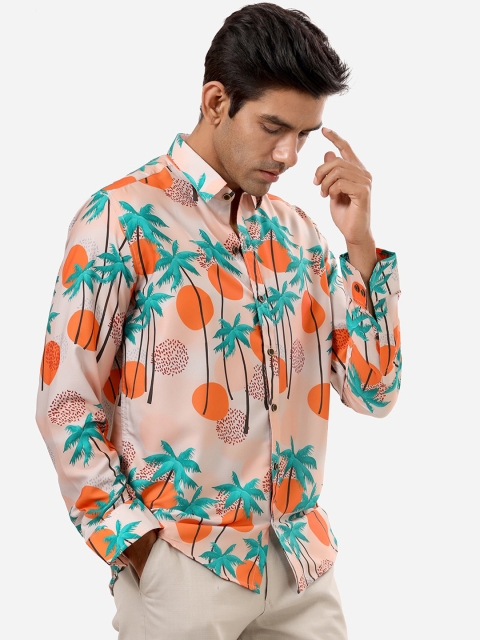 

Tistabene Men Green Comfort Printed Party Shirt