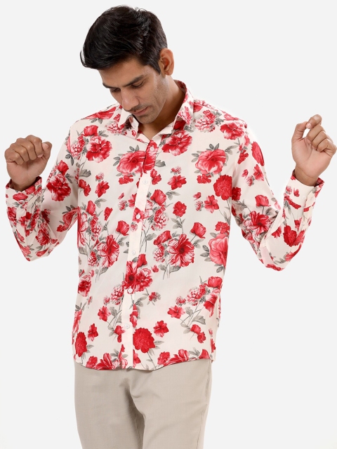 

Tistabene Men Red Comfort Floral Printed Party Shirt