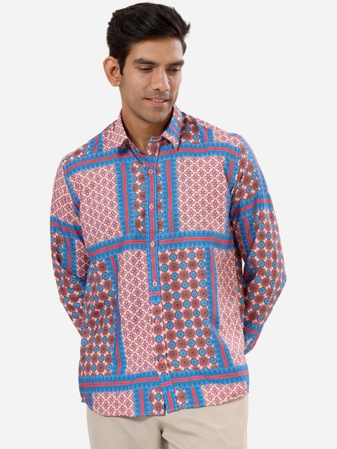 

Tistabene Men Blue Comfort Printed Party Shirt