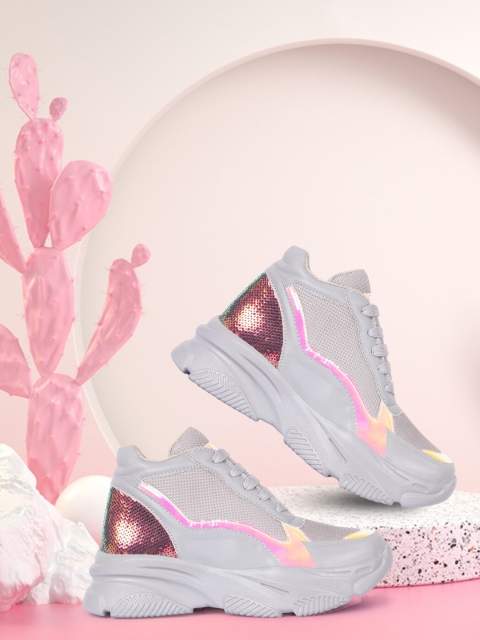 

Alishtezia Women Grey & Pink Lightweight Walking Shoes