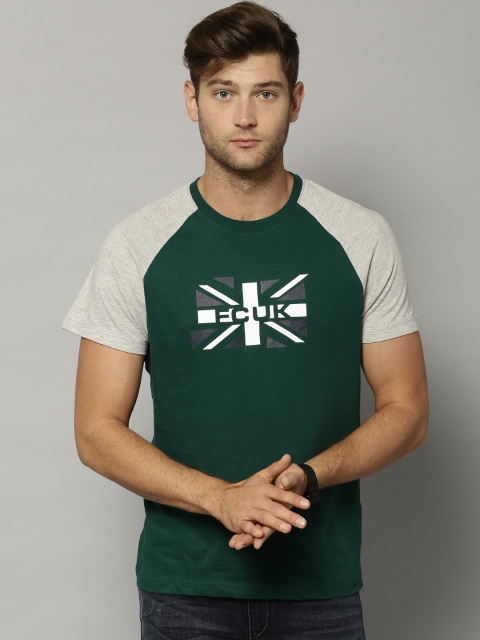 

French Connection Men Green T-shirt