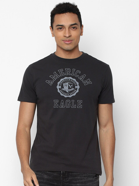 

AMERICAN EAGLE OUTFITTERS Men Grey Typography Printed T-shirt