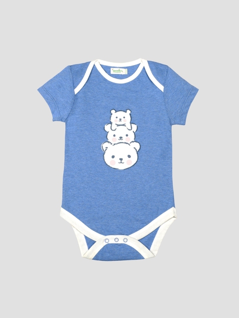 

Greendeer Infants Blue Bear & Family Printed Organic Bodysuit