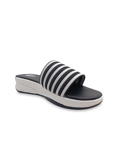 

FEEL FEET Black & White Striped Comfort Sandals