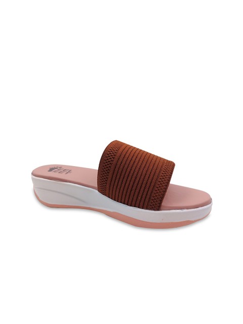 

FEEL FEET Women Brown Open Toe Flats