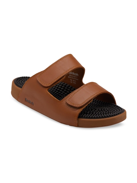 

Kenkoh Men Brown Open Toe Flats