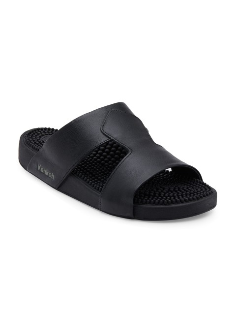 

Kenkoh Men Black Open Toe Flats