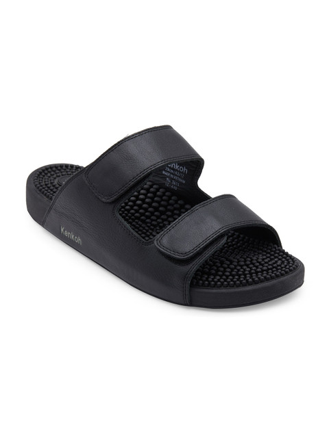 

Kenkoh Men Black Open Toe Flats