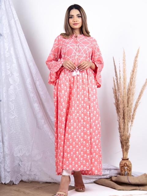 

Tistabene Women Pink Printed A-Line Kurta