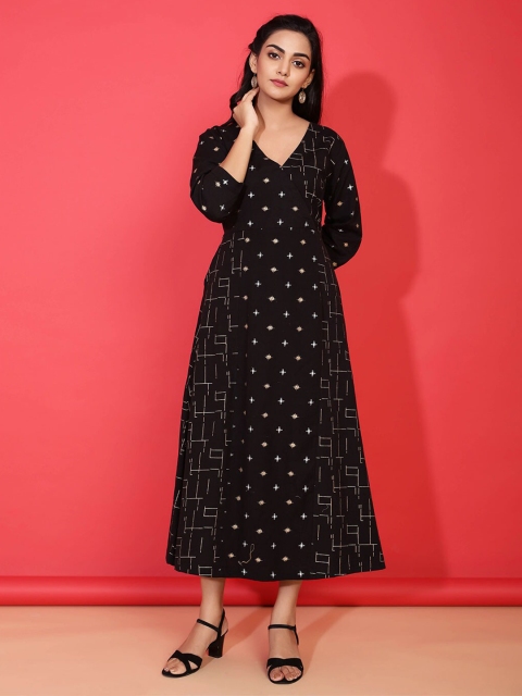 

Tistabene Women Black Printed Kurta
