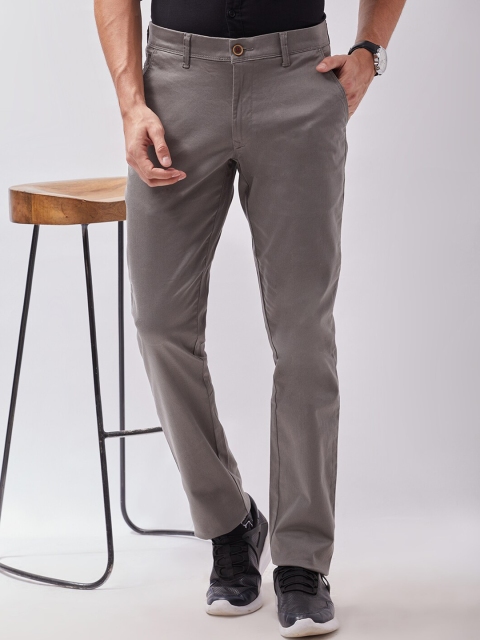 

Oxemberg Men Grey Slim Fit Chinos Trousers