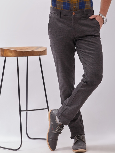 

Oxemberg Men Grey Slim Fit Trousers