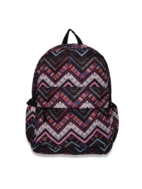 

SATCHEL Women Black & Pink Printed Backpack