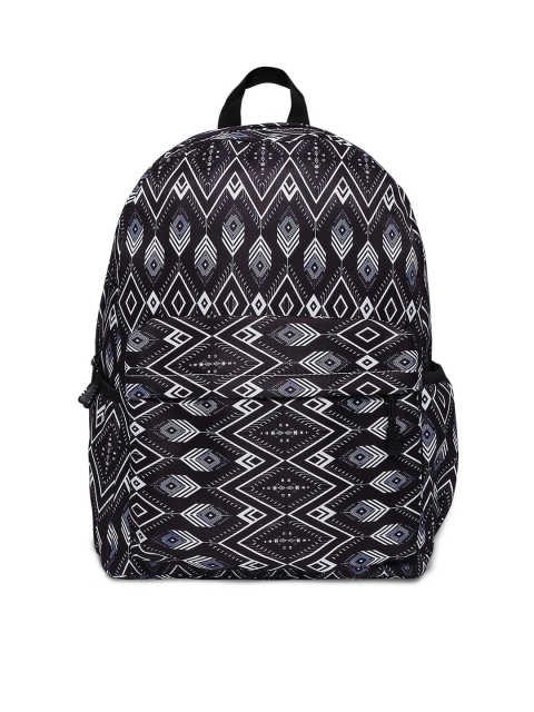 

SATCHEL Women Black & White Geometric Backpack