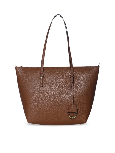 

Polo Ralph Lauren Brown Textured Leather Shopper Shoulder Bag