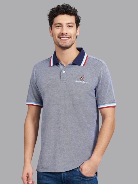 

Beverly Hills Polo Club Men Navy Blue Polo Collar T-shirt