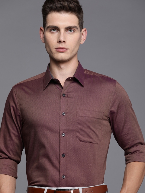 

Louis Philippe Men Maroon Micro Ditsy Printed Slim Fit Formal Shirt