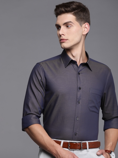 

Louis Philippe Men Navy Blue Micro Ditsy Slim Fit Formal Shirt