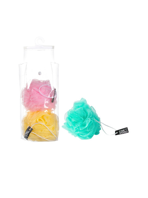 

PINK WOOLF Pack Of 3 Loofas, Green