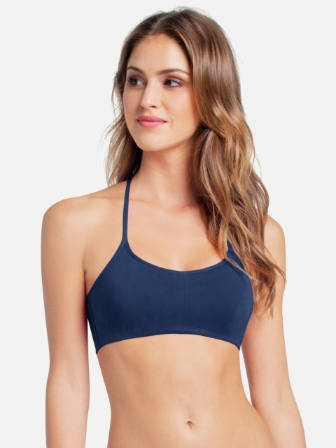 

Jockey Blue Solid Non Padded Non Wired Workout Bra
