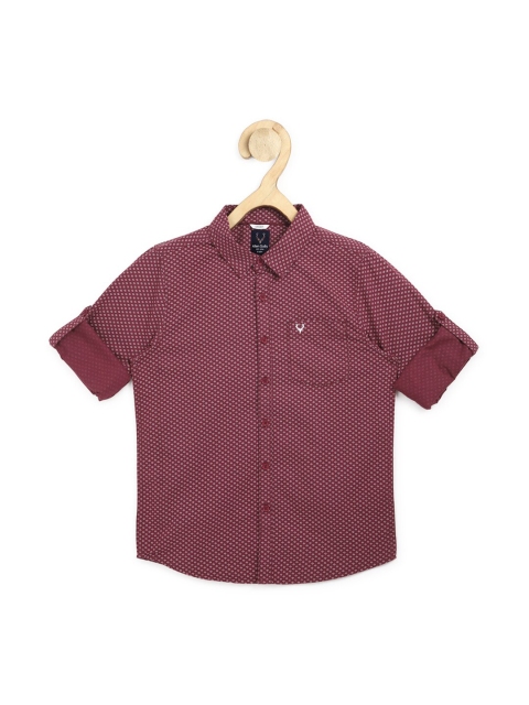 

Allen Solly Junior Boys Maroon Slim Fit Printed Casual Shirt