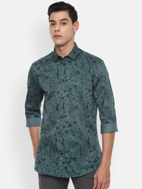 

Louis Philippe Sport Men Green Printed Pure Cotton Casual Shirt