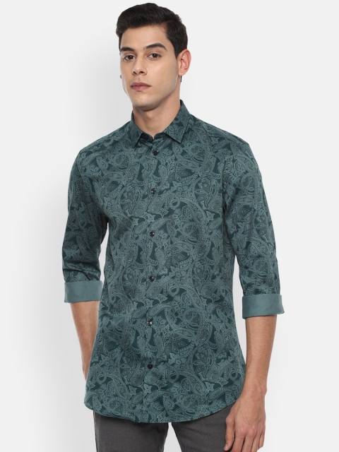 

Louis Philippe Sport Men Green Printed Pure Cotton Casual Shirt