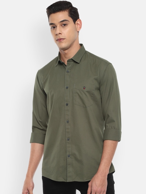 

Louis Philippe Sport Men Olive Green Slim Fit Pure Cotton Casual Shirt