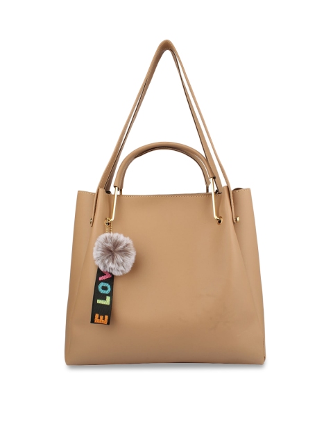 

MAMMON Cream-Coloured PU Structured Handheld Bag with Tasselled