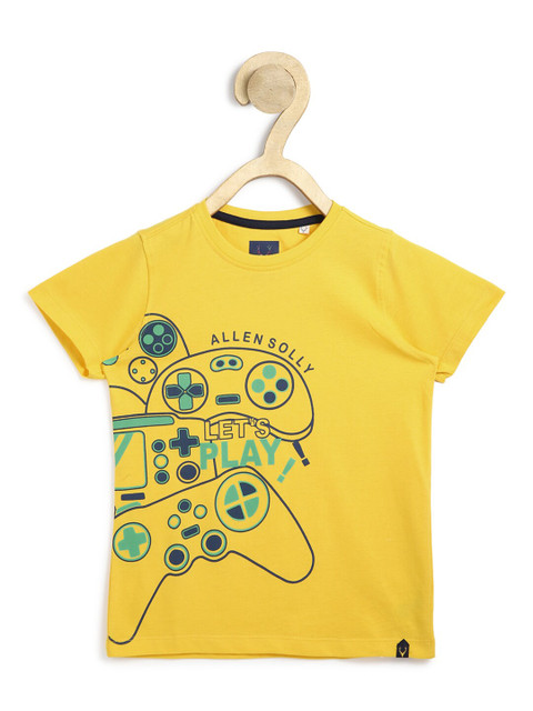

Allen Solly Junior Boys Yellow & Green Pure Cotton Printed T-shirt
