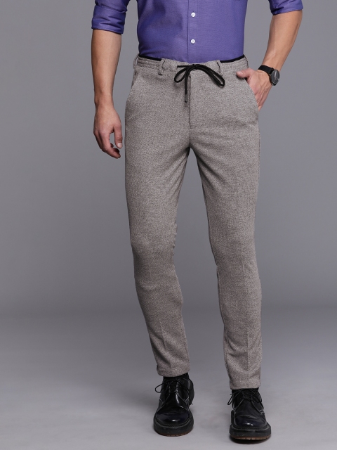 

Louis Philippe Men Grey Carrot Slim Fit Wrinkle Free regualr Trousers