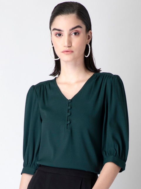 

FabAlley Green Crepe Top